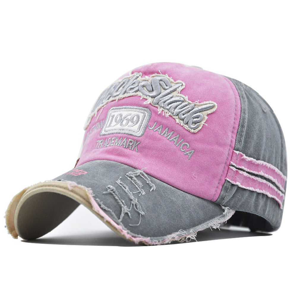 Women's & Men's Washed Baseball Broken Edge Retro Peaked Stitching Hats & Caps