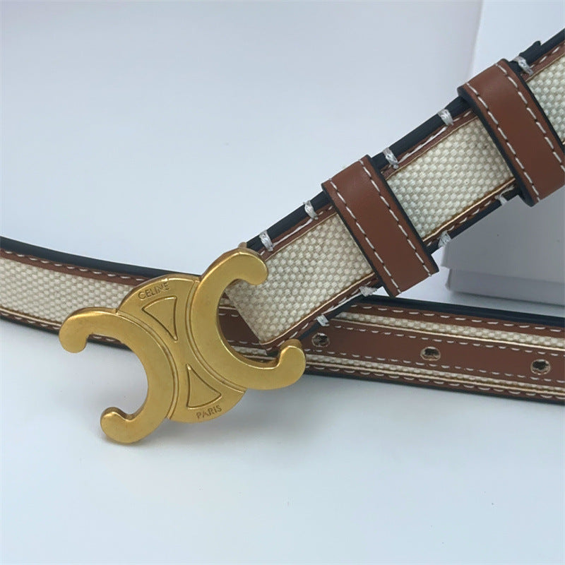 Women's Arc Leather Thin Summer Decoration Matching Dress Belts