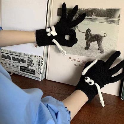 Five-finger Couple Hand-in-hand Magnetic Suction Cute Gloves