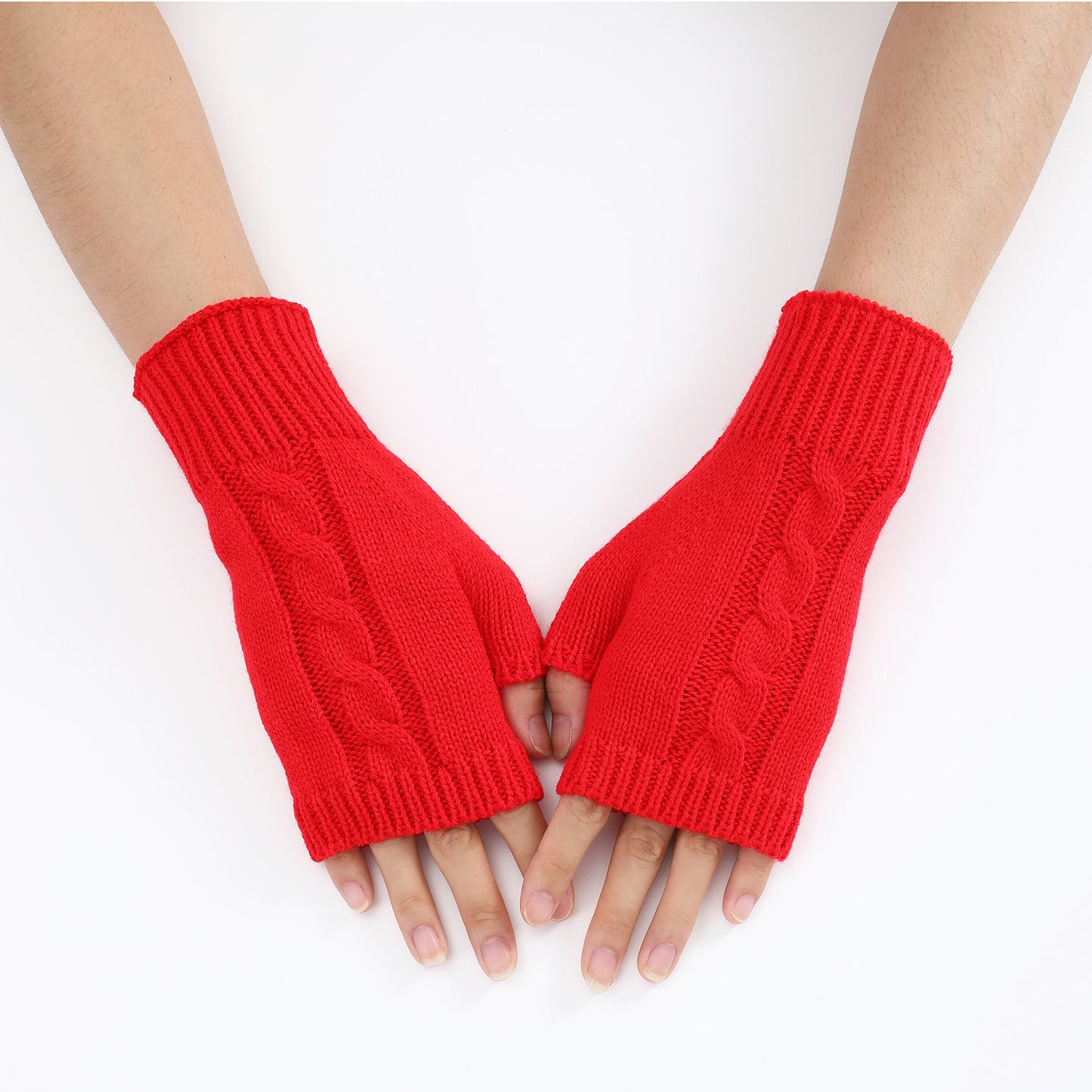 Women's & Men's Dew Half Finger Knitting Wool Warm Gloves