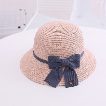 Children's Hat Straw Bow Sweet Cute Sun Kids' Headwear