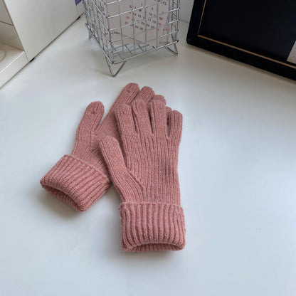 Knitted Five-finger Long Touch Screen Keep Warm Gloves