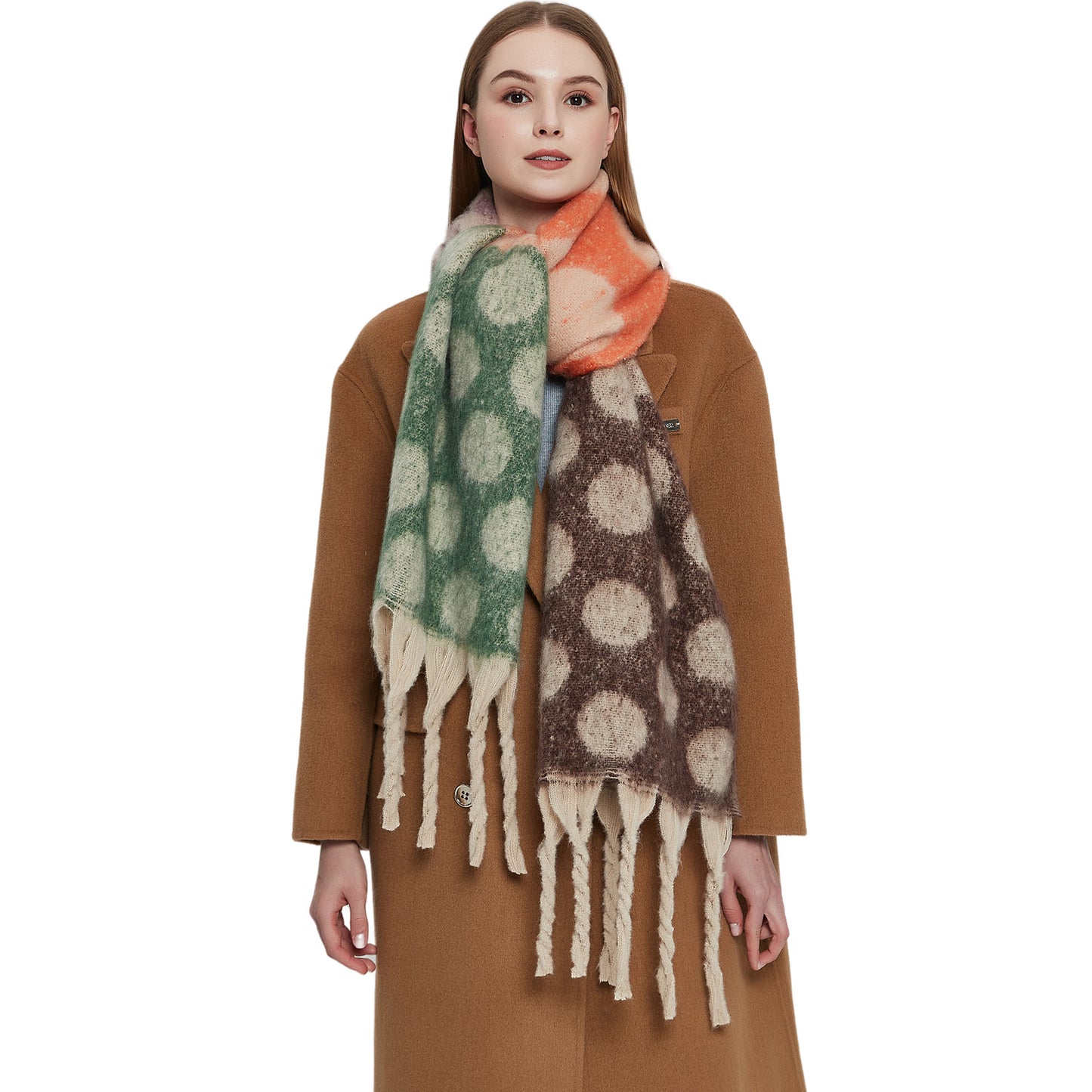 Thick Circle Yarn Tassel Jacquard Big Scarfs