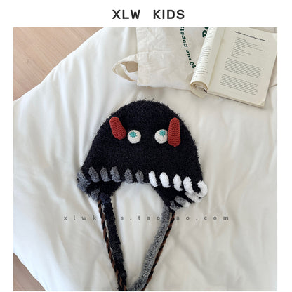 Children's Knitted Hat Cartoon Funny Wool Keep Kids' Headwear