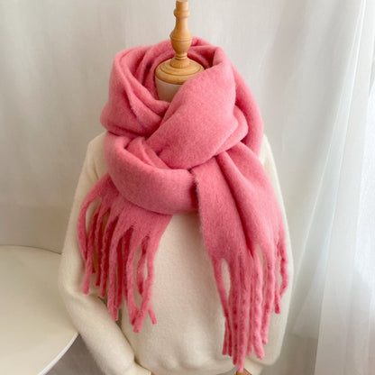 Cashmere Plush Pure Color Warm Keeping Scarfs