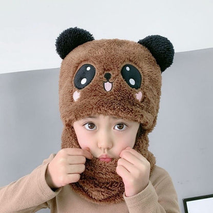 Children's Plush Bonnet Boys Thickened Warm Earflaps Kids' Headwear