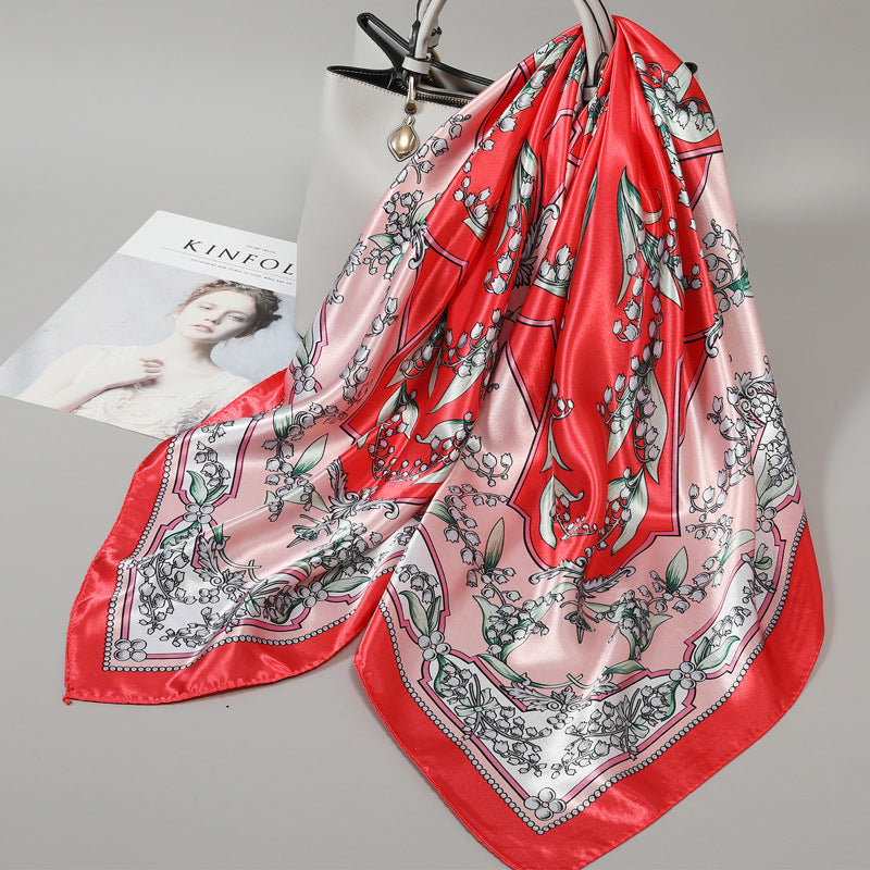 Women's Large Kerchief Silk Autumn Summer Thin Scarfs