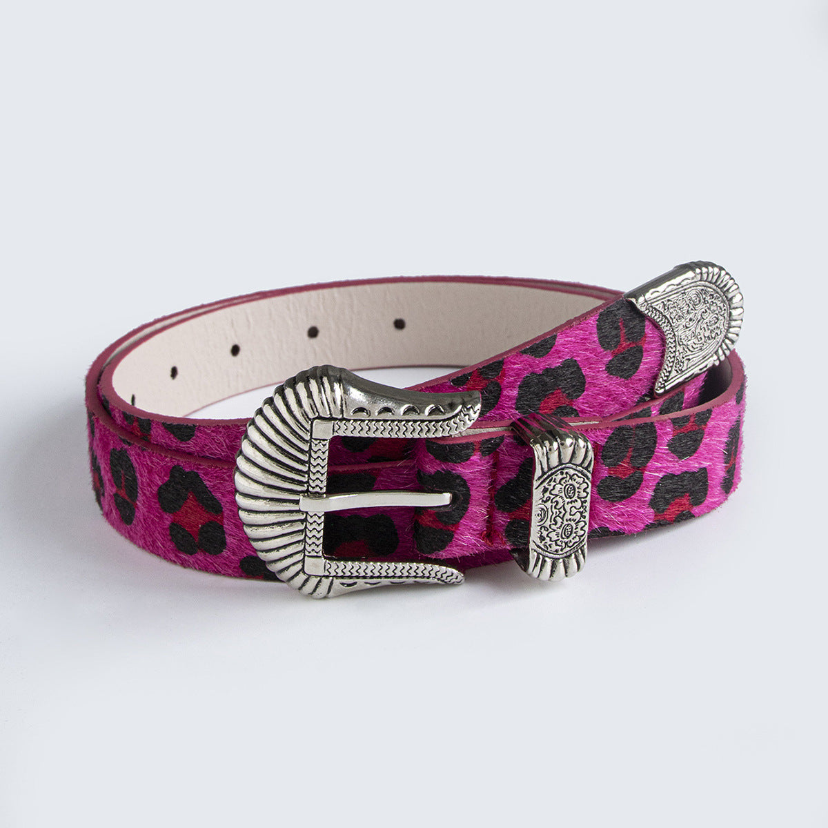 Women's Imitation Horse Fur Leopard Print Fashion Belts