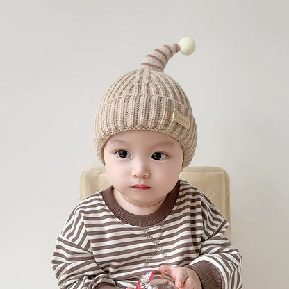 Warm Earflaps Woolen Hat Cute Boys Knitted Thickened Kids' Headwear