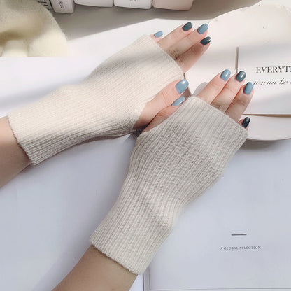 Half Finger Wool Knitted Fashion Keyboard Gloves