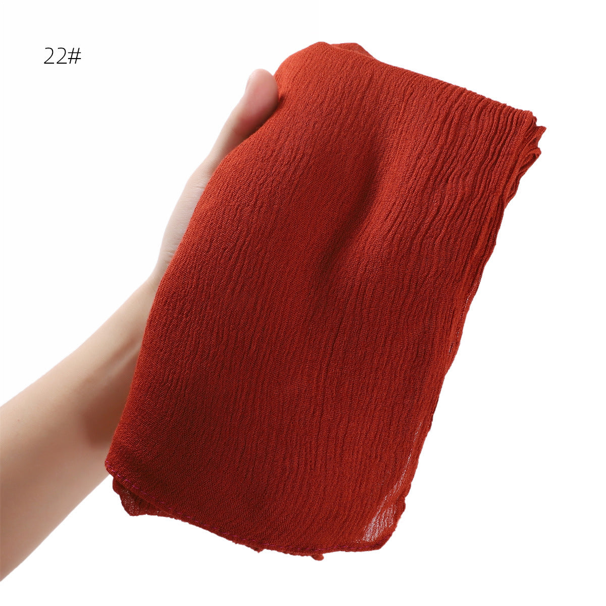 Solid Color Curling Pleated Rayon Fine Scarfs