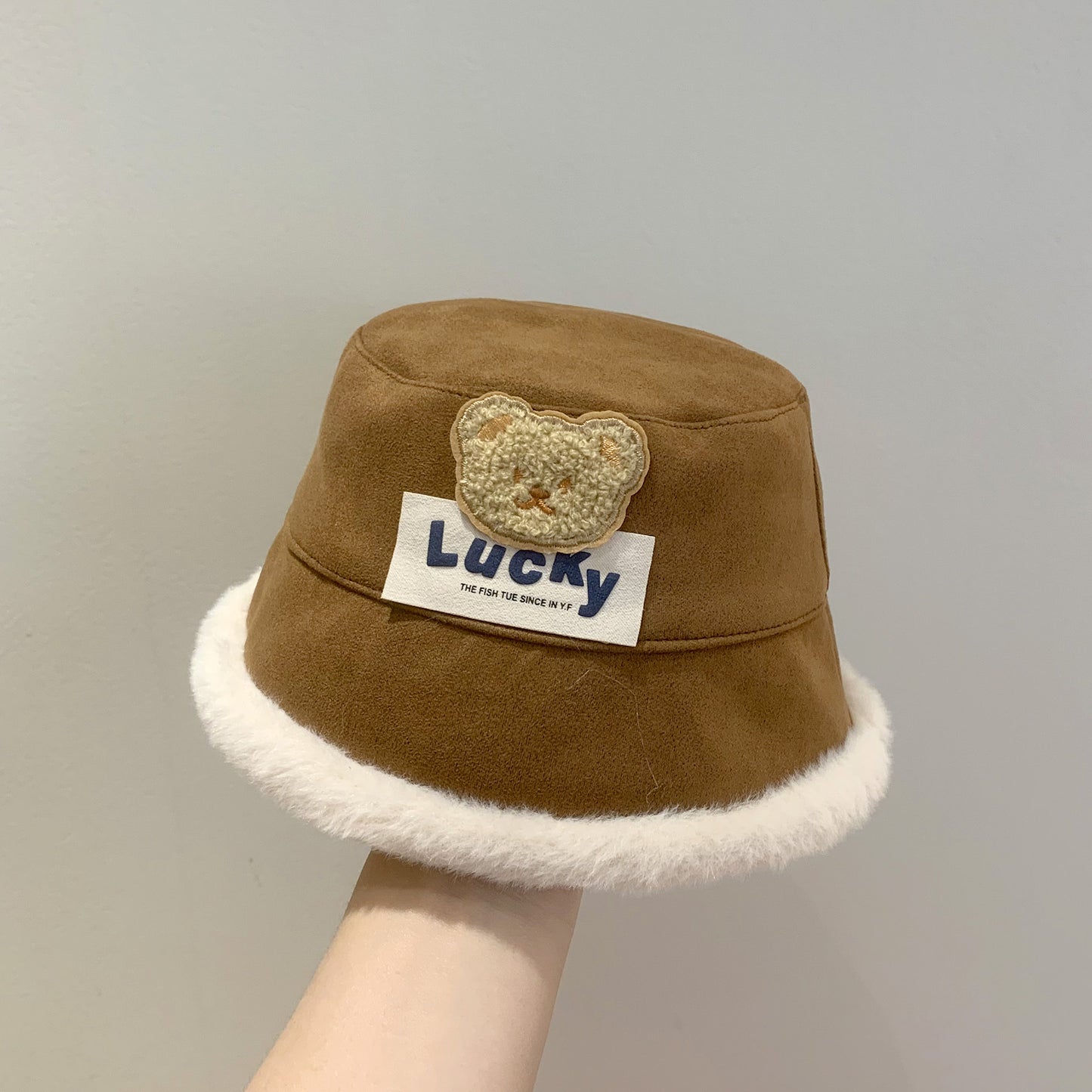 Hat Bear Boys Bucket Thickened Fleece Kids' Headwear