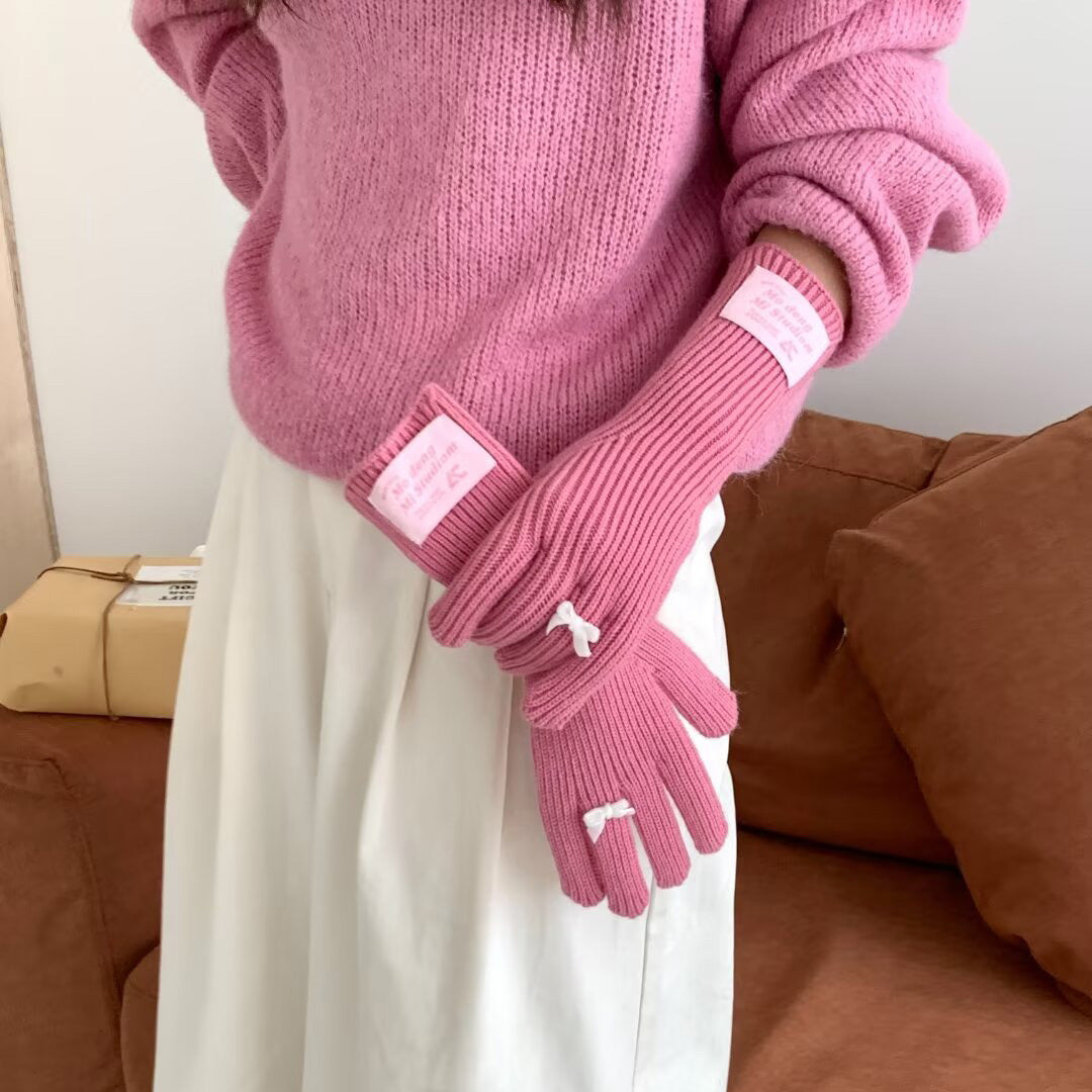 Women's & Men's Style Long Sweet Five Finger Open Gloves