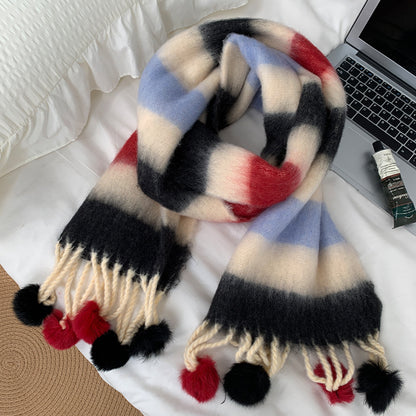 Women's Matching Tassel For Winter High-grade Warm Scarfs