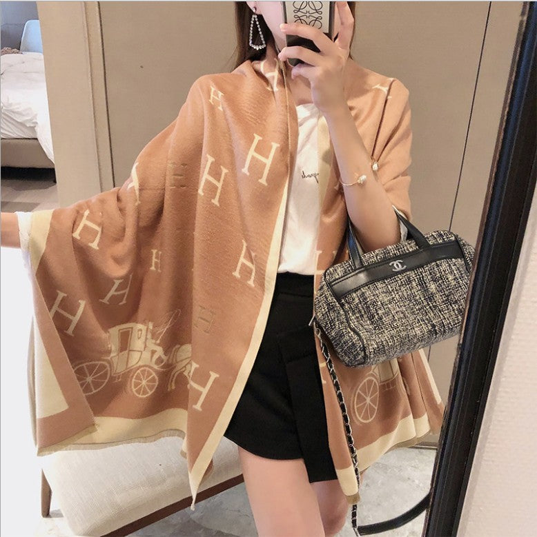 Women's Clover Artificial Cashmere Fashion Shawl Thickened Scarfs