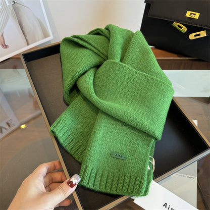 Women's & Men's Pure Wool Winter Solid Color Small Scarfs