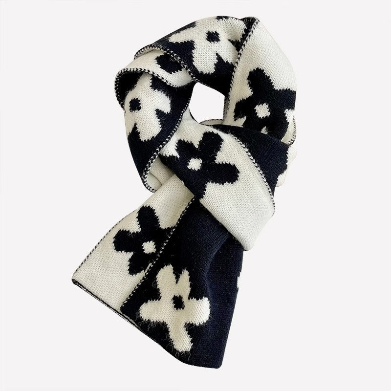 Women's Knitted Double-sided Small Flower Fashion Fresh Scarfs