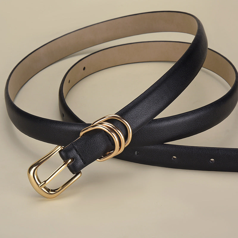 Women's Simple Gold Buckle Three-piece High-grade Decorative Belts