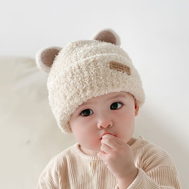 Winter Korean Style Boys Plush Bonnet Knitted Kids' Headwear