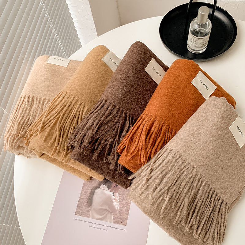 Women's Color High Quality Korean Style Thick Thermal Scarfs