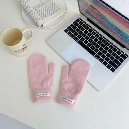 Thick Female Winter Korean Style Male Cute Knitting Thread Gloves