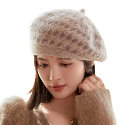 Women's Trendy Rabbit Fur Knitted Hat Korean Hats & Caps