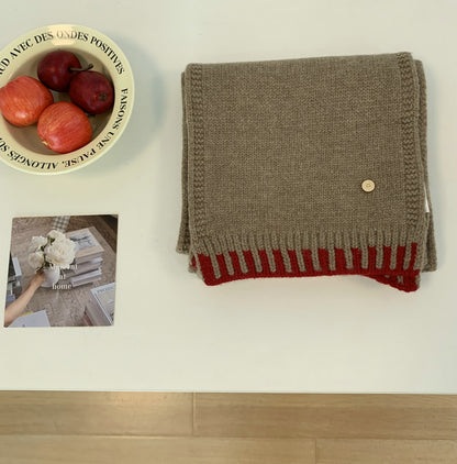 Wool Atmosphere Contrast Color Female Warm Scarfs