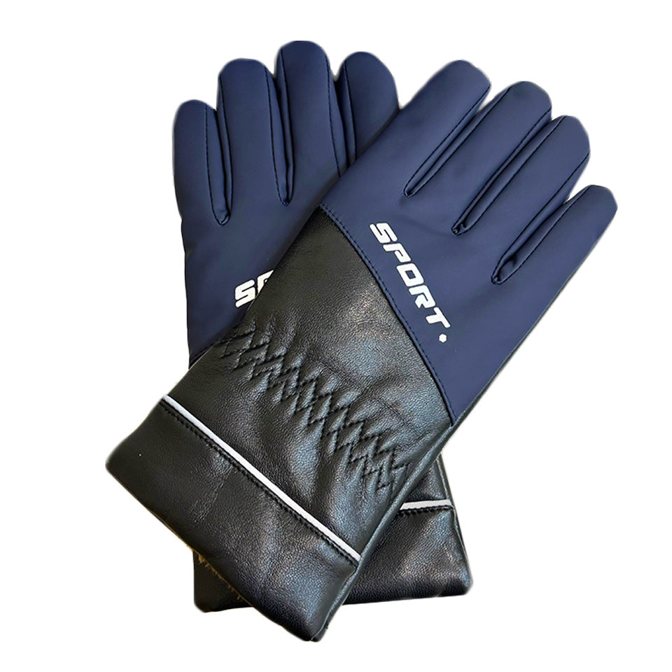 Men's Cold Protection Fleece Thickened Outdoor Sports Touch Gloves