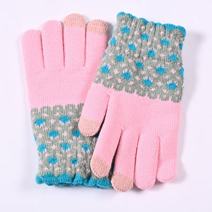 Women's & Men's Screen Winter Cute Pineapple Knitting Fleece Lined Gloves