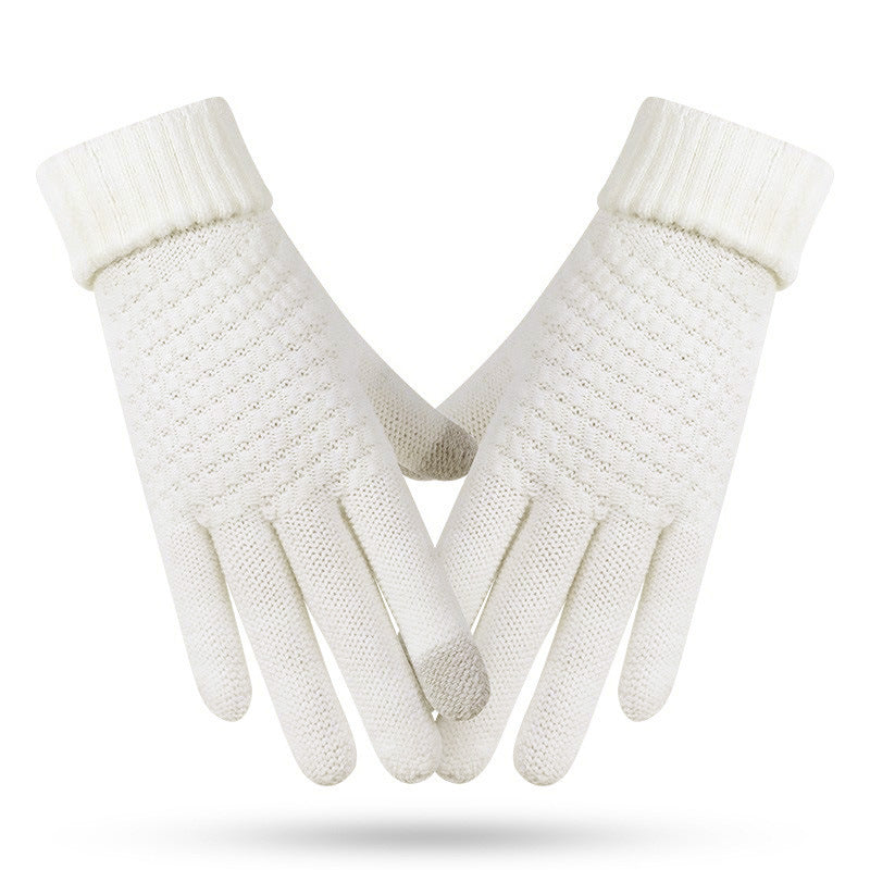 Women's & Men's Knitted Knitting Wool Thick Windproof Warm Gloves