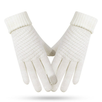 Women's & Men's Knitted Knitting Wool Thick Windproof Warm Gloves