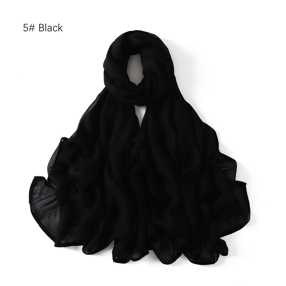 Wide Brim Thin Modal Monochrome Rayon Breathable Shawl Cotton Scarfs