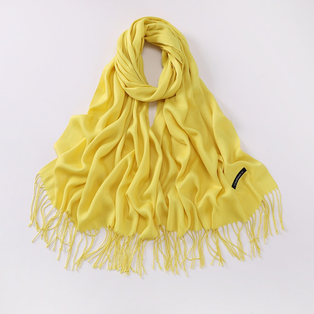 Imitation Cashmere Solid Color Long Warm Scarfs