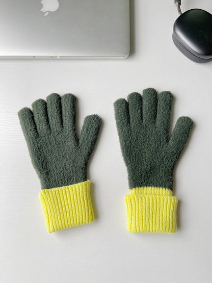 Women's Knitted Knitting Wool Warm Touch Screen Leakage Gloves