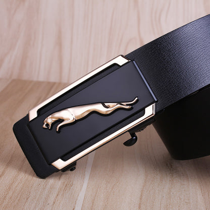 Men's Leather Toothless Automatic Buckle Waist Seal Belts