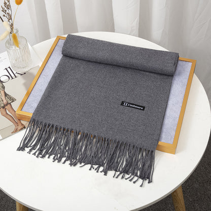 Women's Winter Monochrome Warm Thickened Long Section Scarfs