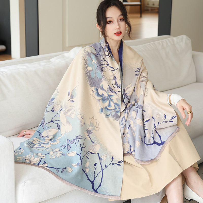 Women's Outer Wear High-grade Shawl Blanket Office Scarfs