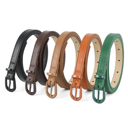 Women's Candy Color Smooth Pin Buckle High-grade Clothing Belts