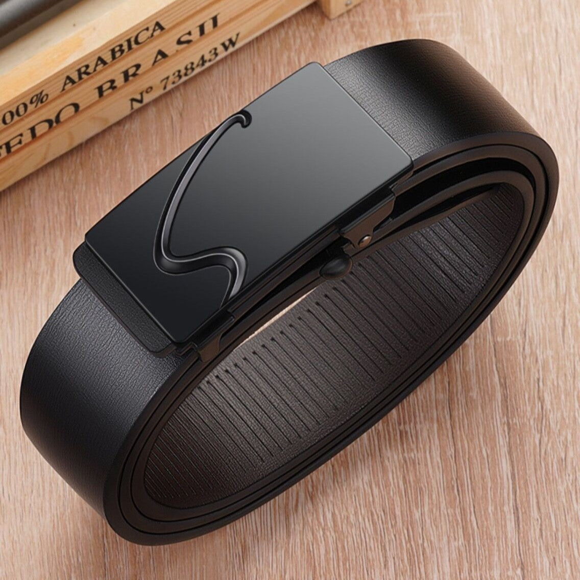 Men's Special Offer Automatic Buckle Imitation Leather Casual Business Medium Belts