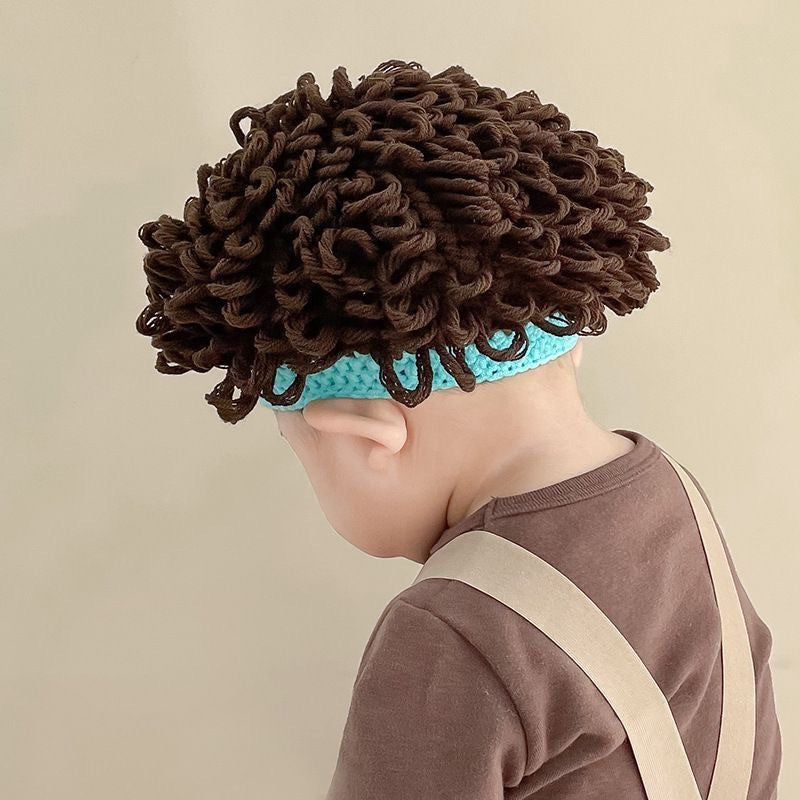 Hat Afro Cute Wool Small Curve Warm Male Kids' Headwear