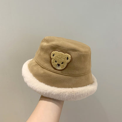 Hat Bear Boys Bucket Thickened Fleece Kids' Headwear