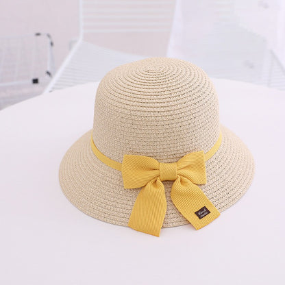 Children's Hat Straw Bow Sweet Cute Sun Kids' Headwear