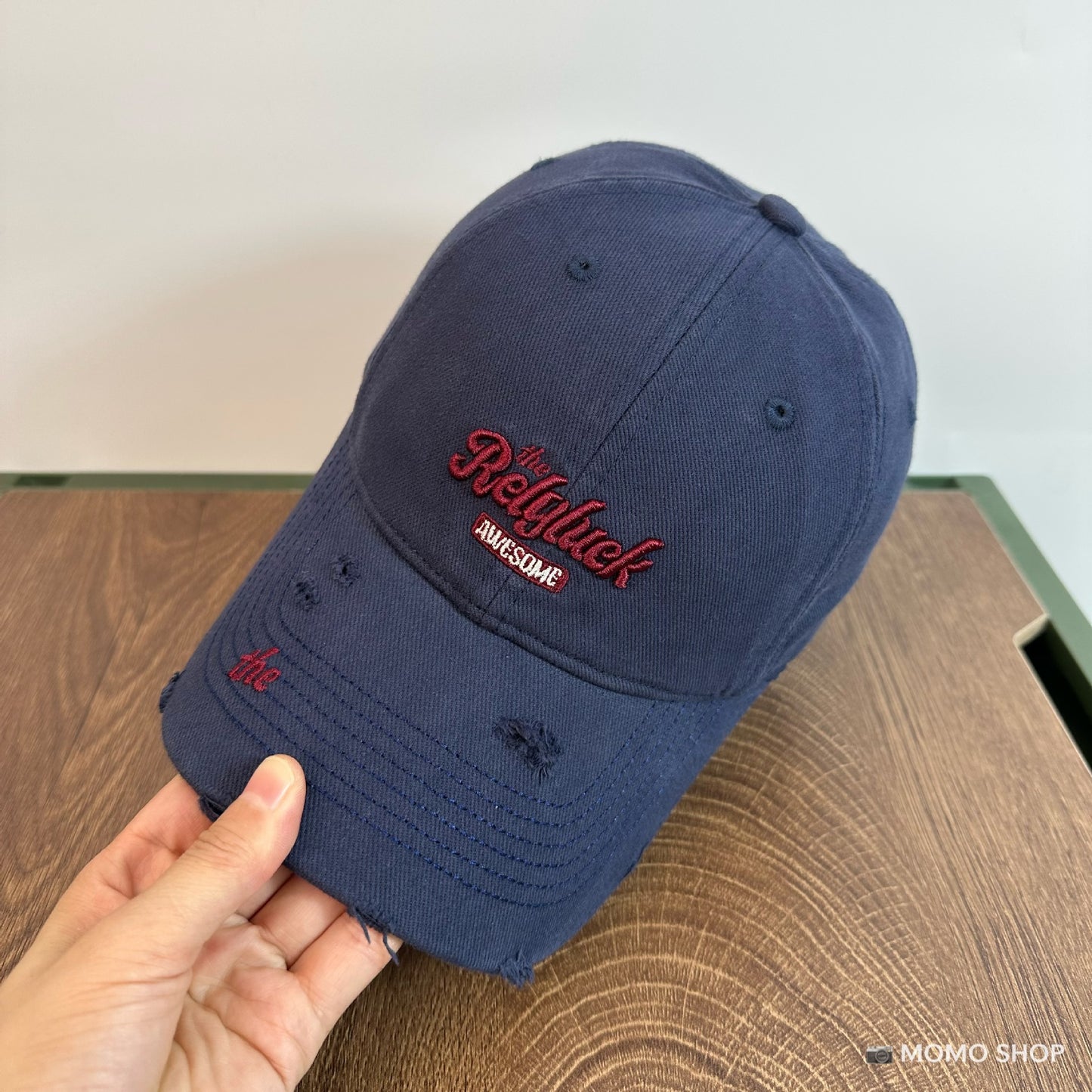 Women's Crown Baseball Ripped Brim Embroidered Korean Hats & Caps