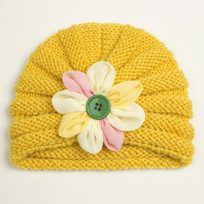 Cool Autumn Wool Flower Hat Sleeve Kids' Headwear