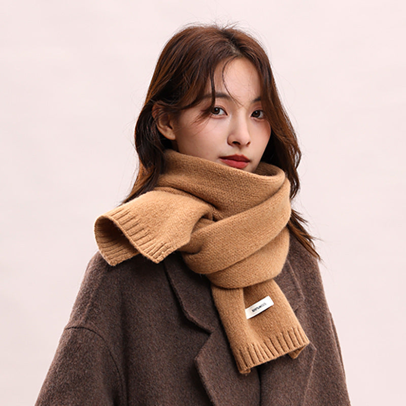 Women's & Men's Wool Knitted Cashmere Thickened Warm Couple Scarfs