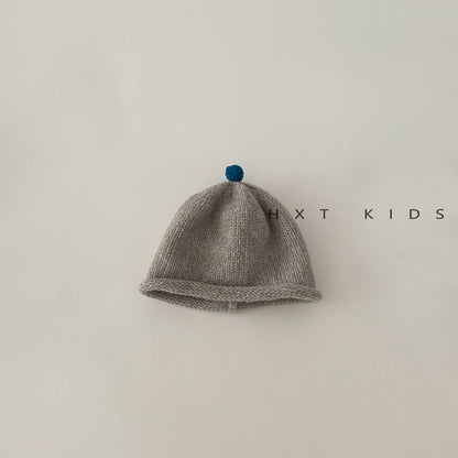 Children's Hat Top Contrast Color Ball Bucket Travel Kids' Headwear