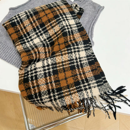 Women's Plaid For Winter Dry Rose Pink With High-grade Scarfs