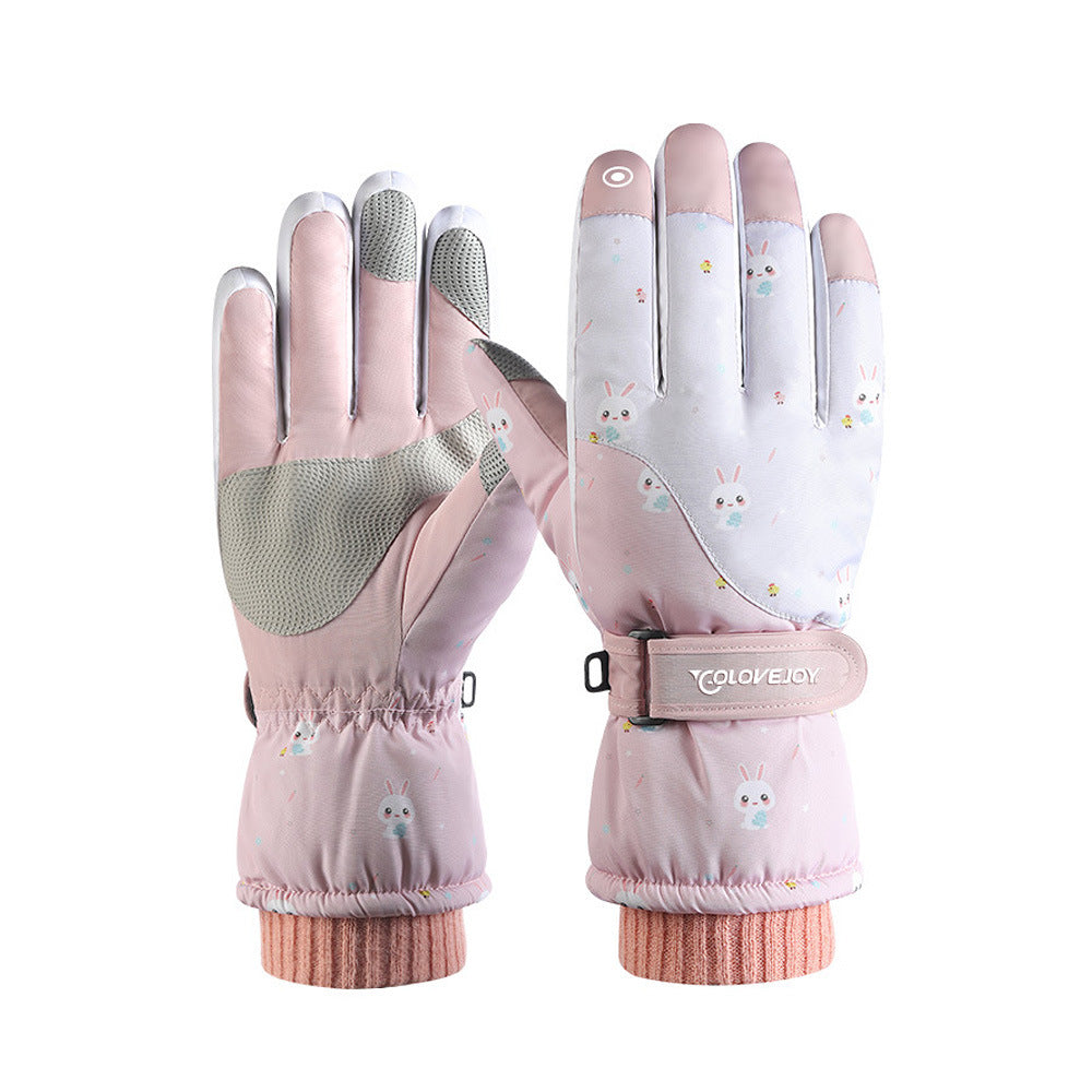 Women's Ski Winter Outdoor Touch Screen Fleece-lined Gloves