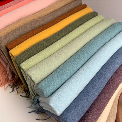 Women's Korean Style Fashion Labeling Solid Color Scarfs