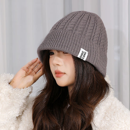 Women's Wool Hat Warm Pile Style Beanie Face Hats & Caps